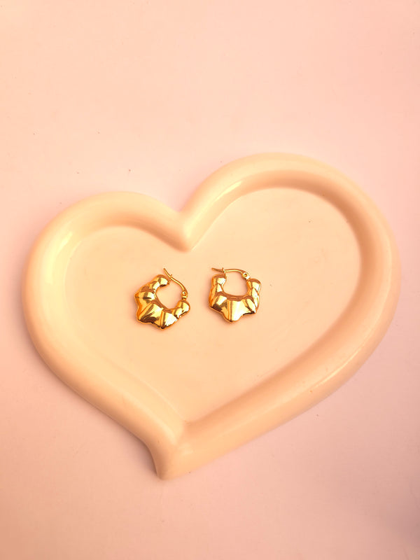Gold Plated Irregular Crinkle Hoops