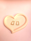 Gold Finish Heart Beads Hoops