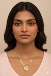 Floral Pearl Enamel Pendant Chain
