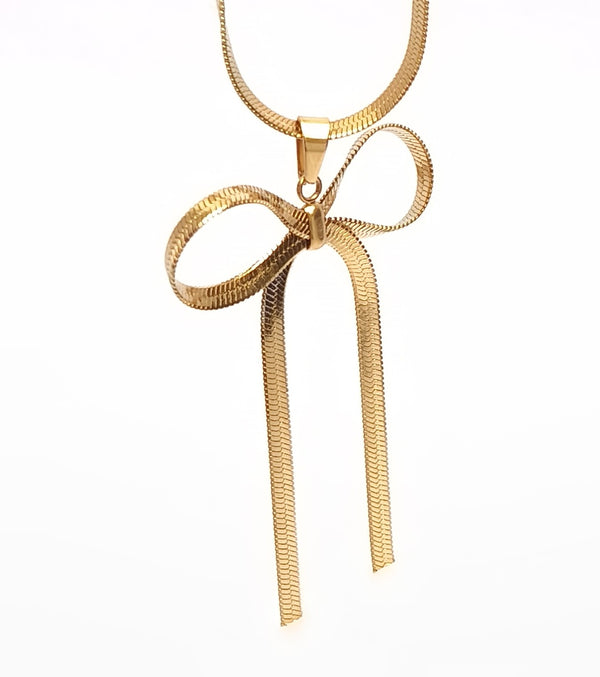 Golden Ribbon Bow Chain
