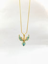 Blue Angel Wings Enamel Pendant Chain