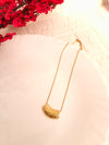 Gold Curve Stone Finish Pendant Chain