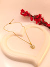 Crystal Clover Stone Pendant Chain