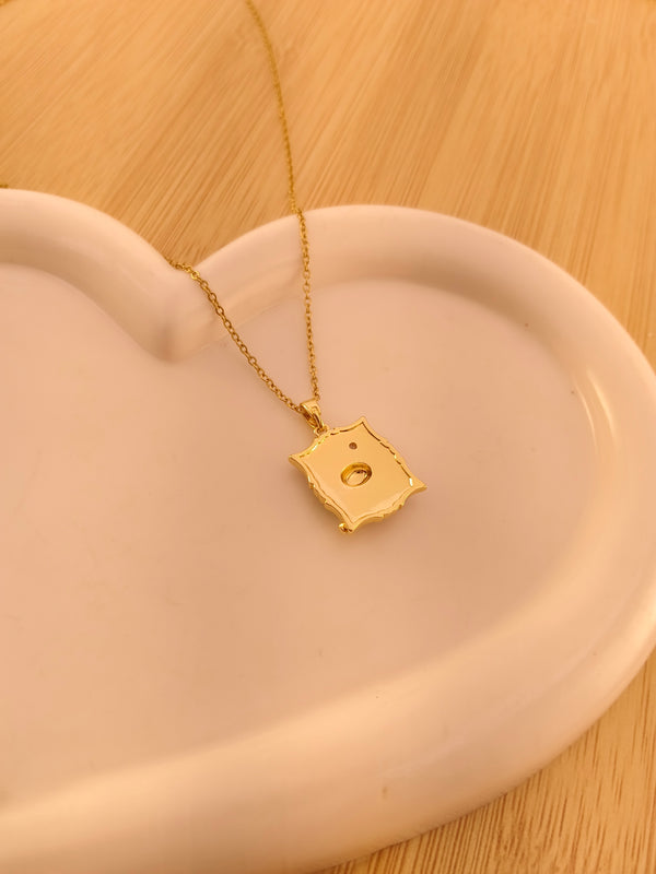 Pink Pebble Art Enamel Pendant Chain