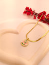Floral Pearl Enamel Pendant Chain