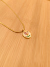 Floral Pearl Enamel Pendant Chain