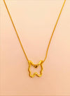 Golden Open Butterfly Pendant Chain