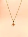 Crystal Clover Stone Pendant Chain