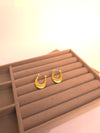 Gold Finish Textured Oval Hoops