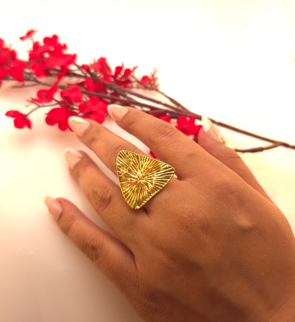 Bold Triangle Texture Ring