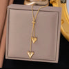 Twin Heart Drop Pendant Chain
