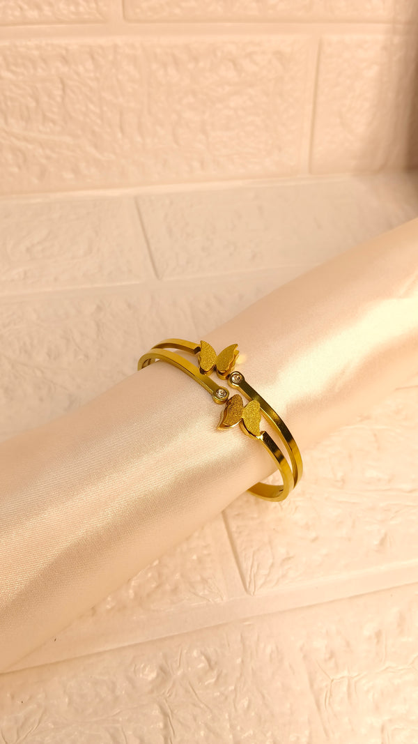 Spiraling Butterfly Kada Bracelet