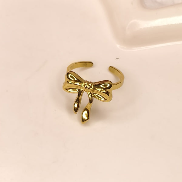 Petite Bow Anti-Tarnish Gold Ring