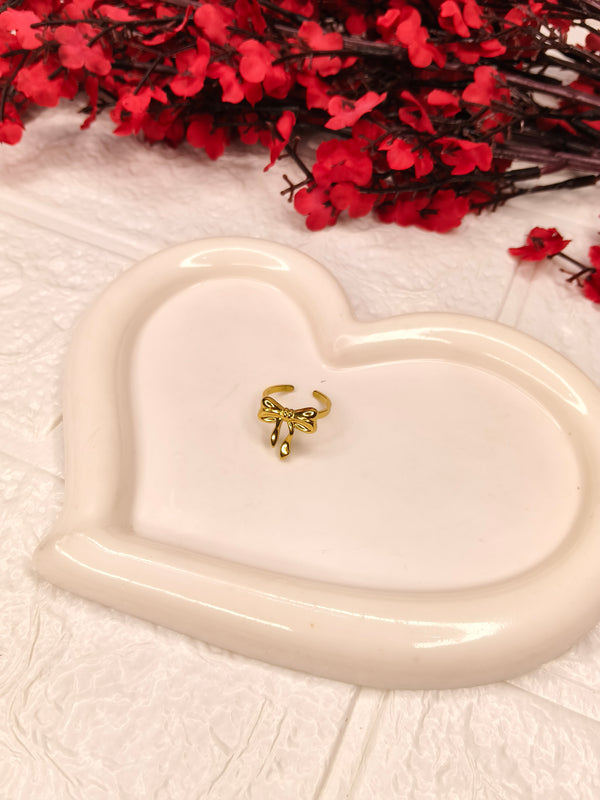 Petite Bow Anti-Tarnish Gold Ring