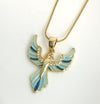 Blue Angel Wings Enamel Pendant Chain