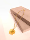 Golden Leaf Blossom Pendant Chain
