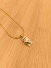 Vintage Floral Enamel Pendant Chain