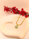 Mosaic Enamel Pearl Pendant Chain