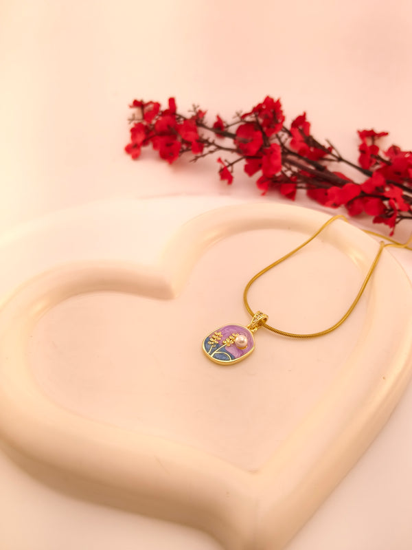 Meadow Pearl Enamel Pendant Chain