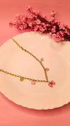 Blush Bow & Flower Charm Chain
