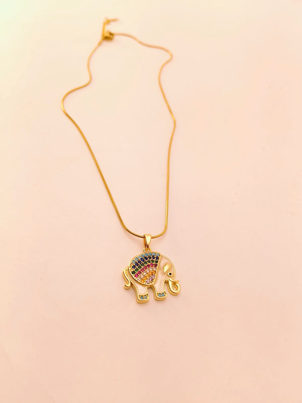 Cute Elephant Pendant Chain Necklace