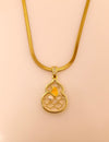 Mosaic Enamel Pearl Pendant Chain