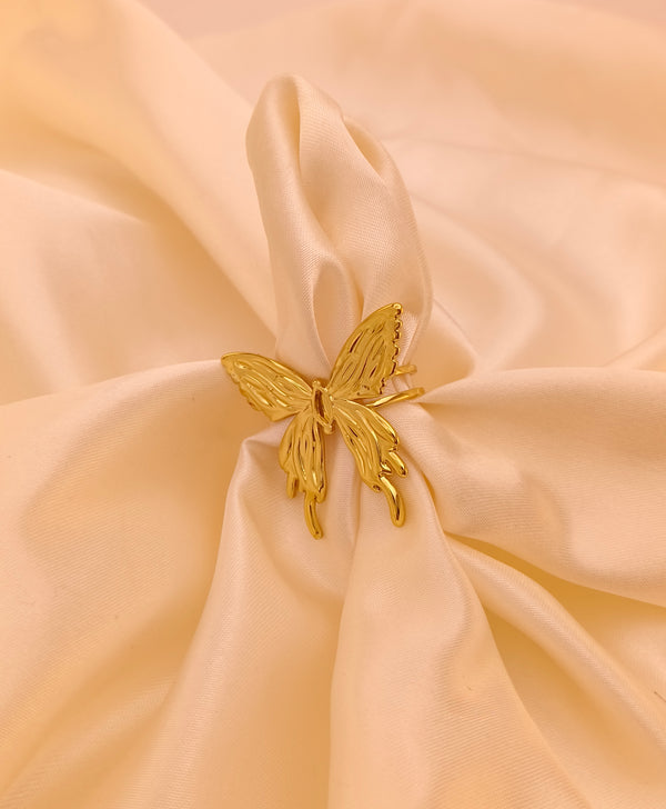 Golden Flutter Butterfly Ring
