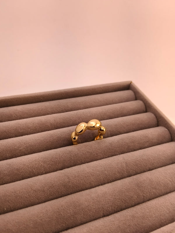Golden Molten Curve Ring